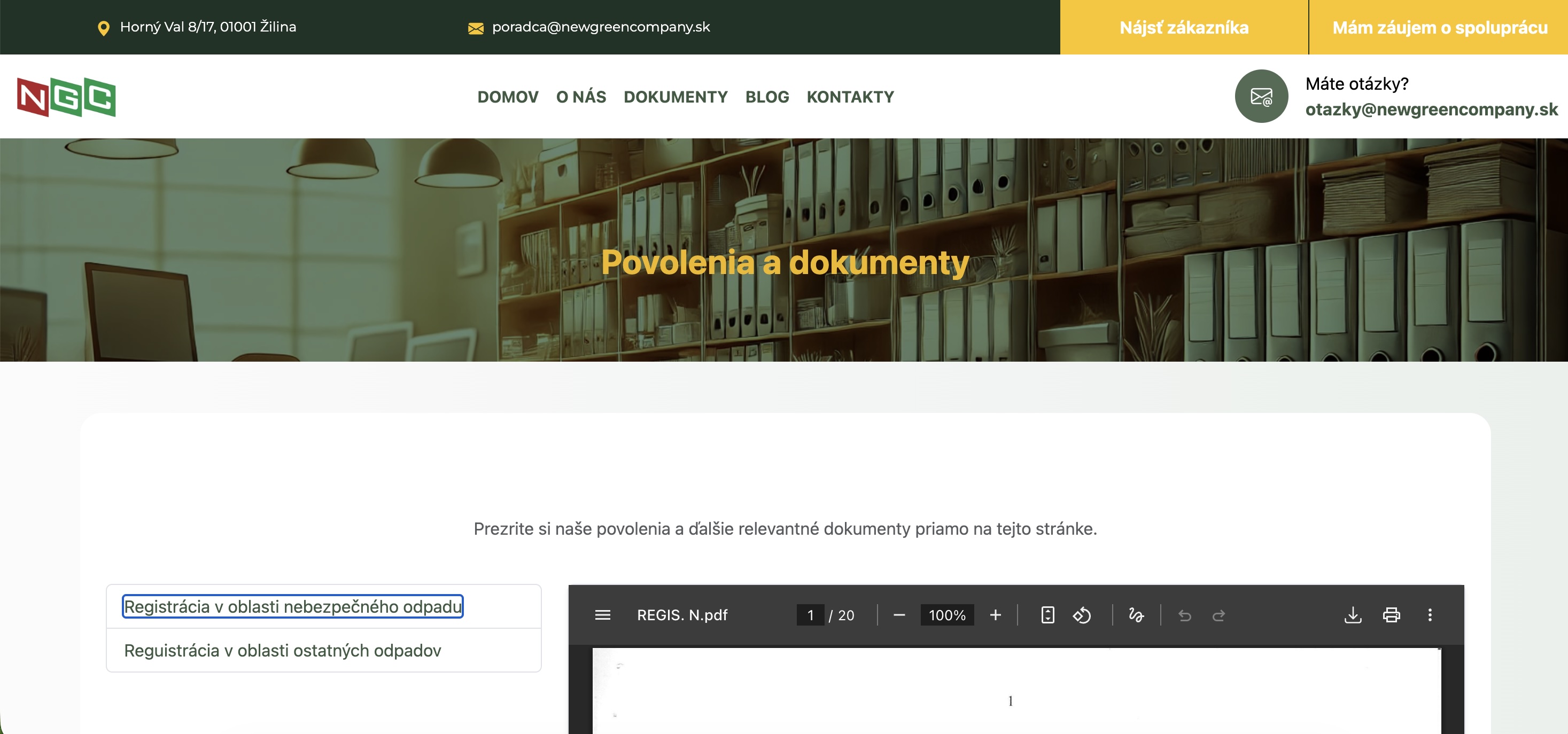 NewGreenCompany Detail View
